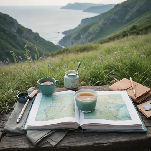 A travelogue journal: mindful journeys through art, reflection, and wellness